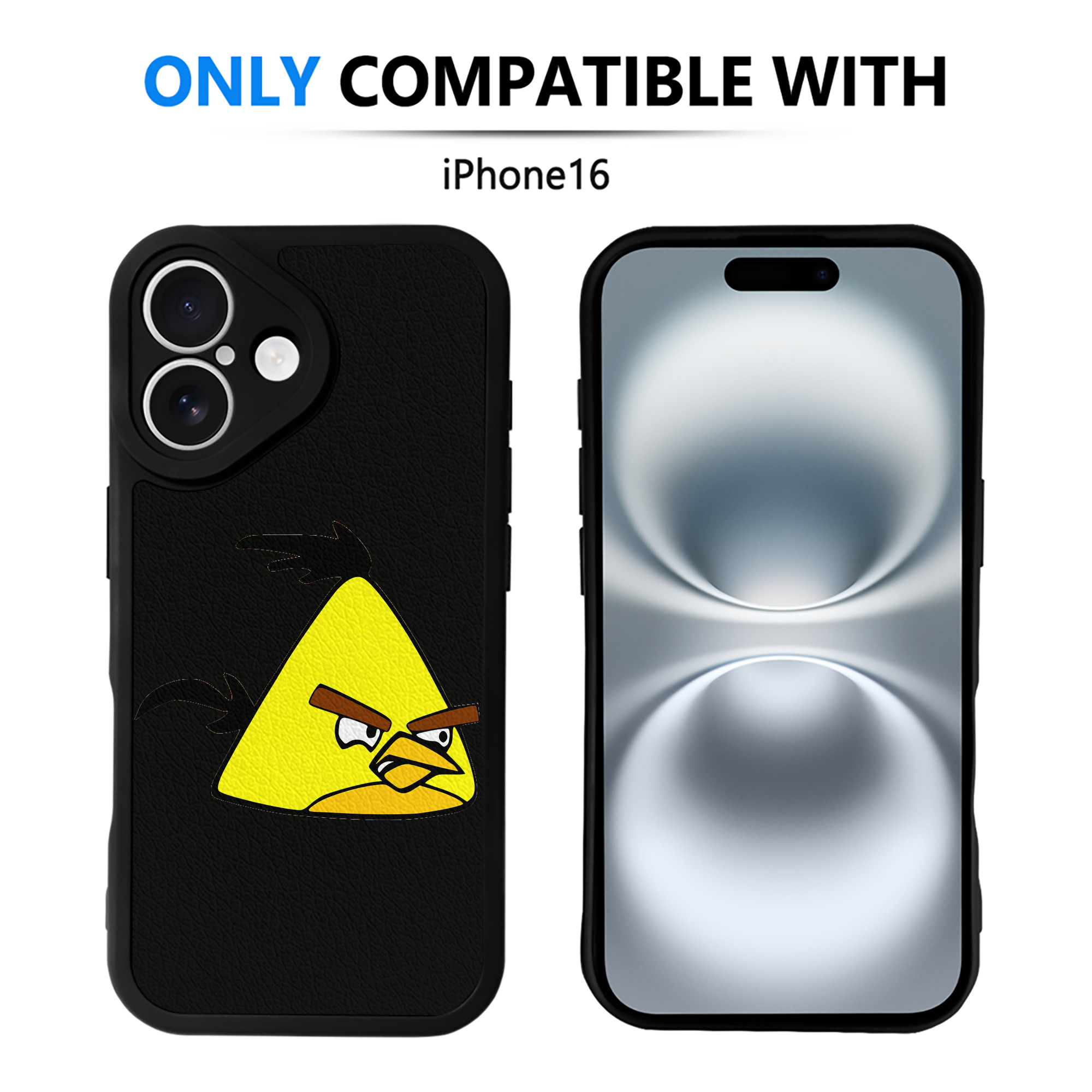 （画像用） Angry Birds アングリーバード 【iPhone 16シリーズ対応】シリコンスマホケース（レザー調） 材質：シリコン